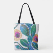 Wüste Blume Aquarell und Stift, personalisiert Tasche (Rückseite)