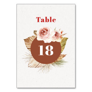 Wüste Blume boho blumenreiche Hochzeit Tischnummer
