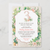 Wüste Blume Glitzer 3, Dritte Einladung zum Geburt (Vorderseite)