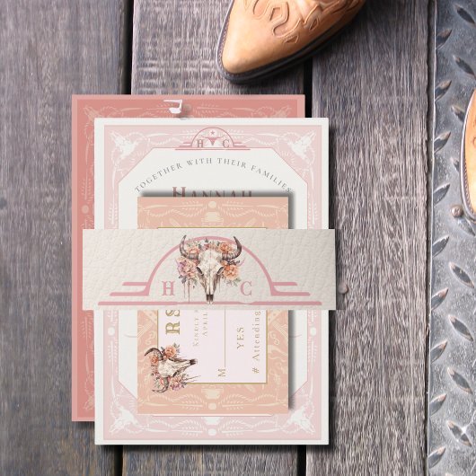 Wüste-Blume Hochzeitsband Bauchband Einladungsbanderole