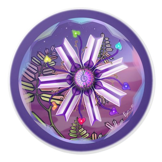 Wüste Blume Keramikknauf (Vorderseite)