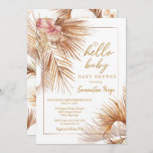 Wüste Blume Kinderdusche Einladung Boho Palm (Vorne/Hinten)