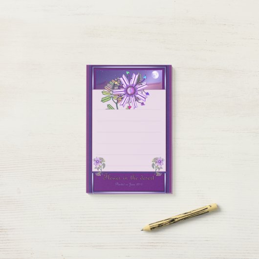 Wüste Blume Post-it Klebezettel (Auf Schreibtisch)