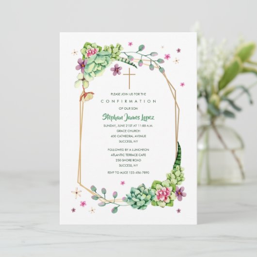 Wüste Blume Religiöse Einladung (Stehend Vorderseite)