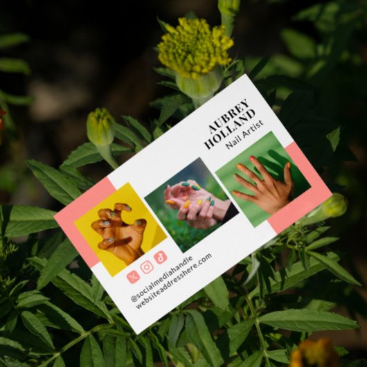 Wüste Blume Rosa Fotos Social Media Nail Artist Visitenkarte