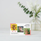 Wüste Blume Rosa Fotos Social Media Nail Artist Visitenkarte (Stehend Vorderseite)