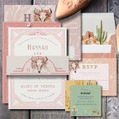 Wüste Blume Western Hochzeitseinladung Einladung