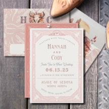 Wüste Blume Western Hochzeitseinladung