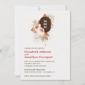 Wüste boho florale Erdtöne Terrakotta Hochzeit Einladung (Vorderseite)