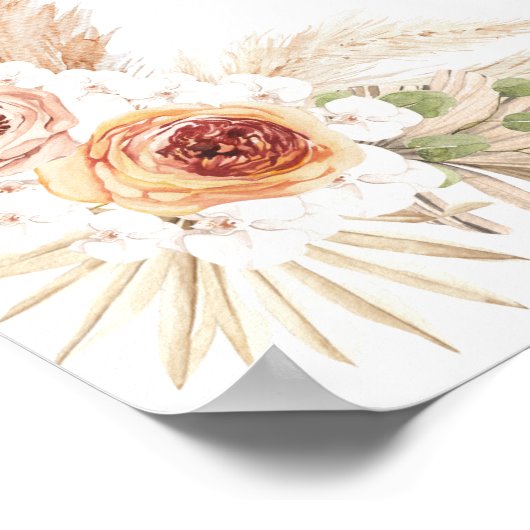 Wüste Boho Pampas Grass Baby Dusche Begrüßungszeic Poster (Ecke)