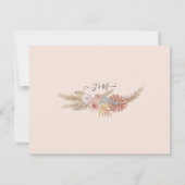 Wüste Boho Pampas Grass Floral n Foliage Hochzeit Einladung (Rückseite)