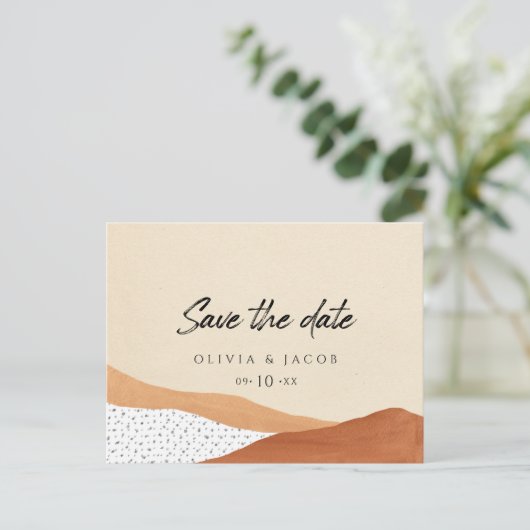 Wüste | Boho Save the Date Karte (Stehend Vorderseite)