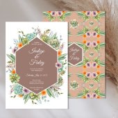Wüste Boho Succulents Cactus Wedding Einladung