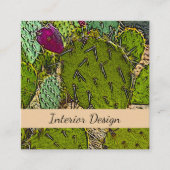 Wüste Botanischer Kaktus Innenarchitekt Quadratische Visitenkarte (Vorderseite)