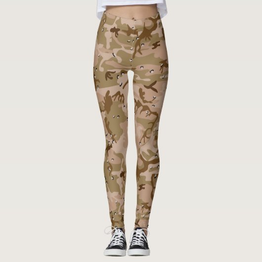Wüste Brown Camouflage Pattern Camouflage Leggings (Vorderseite)