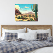 Wüste Butte Mesa Grafische Kunstlandschaft Leinwanddruck (Insitu (Schlafzimmer))