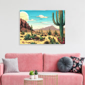 Wüste Butte Mesa Grafische Kunstlandschaft Leinwanddruck (Insitu (Wohnzimmer))
