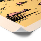 Wüste Butte Mesa Grafische Kunstlandschaft Poster (Ecke)