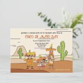 Wüste Cactus Cinco De Mayo Einladung (Stehend Vorderseite)