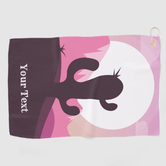 Wüste Cactus custom text golf handtuch (Horizontal)