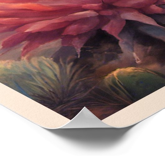 Wüste Cactus Mountain Sunrise Dramatique Poster (Ecke)