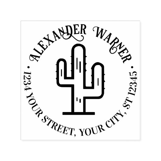 Wüste Cactus Name Rücksendeadresse Permastempel (Design)