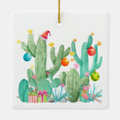 Wüste Cactus Southwest Christmas Holiday Keramikornament (Rückseite)