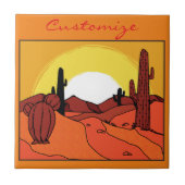 Wüste Cactus Sunset Thunder_Cove Fliese (Vorderseite)