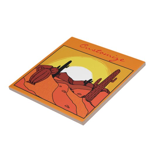 Wüste Cactus Sunset Thunder_Cove Fliese (Seite)