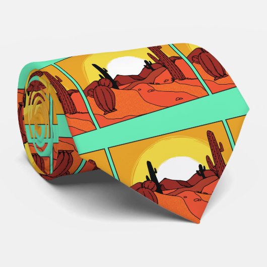 Wüste Cactus Sunset Thunder_Cove Krawatte (Gerollt)