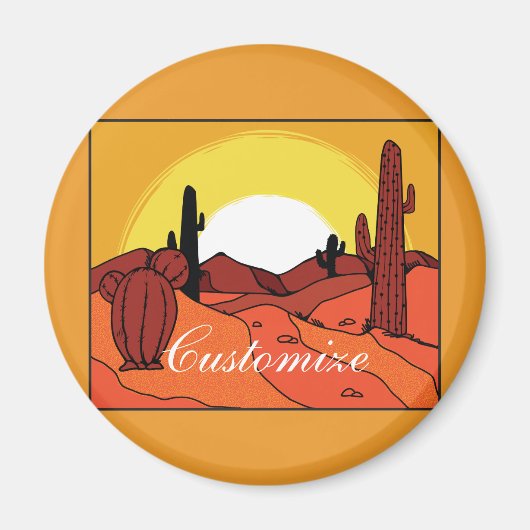 Wüste Cactus Sunset Thunder_Cove Magnet (Vorne)