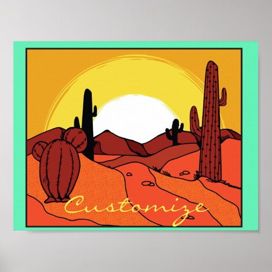 Wüste Cactus Sunset Thunder_Cove Poster (Vorne)
