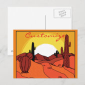 Wüste Cactus Sunset Thunder_Cove Postkarte (Vorne/Hinten)