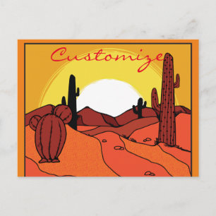Wüste Cactus Sunset Thunder_Cove Postkarte