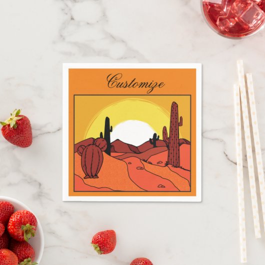 Wüste Cactus Sunset Thunder_Cove Serviette (Beispiel)