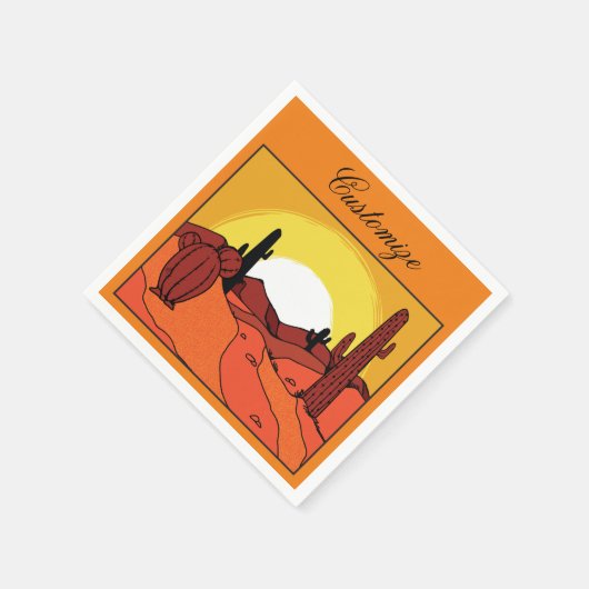 Wüste Cactus Sunset Thunder_Cove Serviette (Ecke)