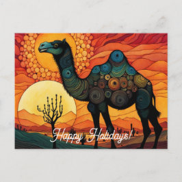 Wüste Camel bei Sonnenuntergang farbenfrohe Feiert Postkarte
