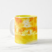 Wüste Camel Caravan Sunburst Keramik Tasse (Vorderseite Links)