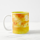 Wüste Camel Caravan Sunburst Keramik Tasse (Links)