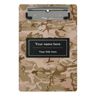 Wüste Camouflage Kies, Militär, Armee Mini Klemmbrett
