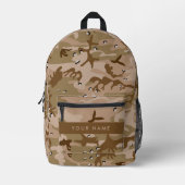 Wüste Camouflage Kieselsteine, Ihr Name, personali Bedruckter Rucksack (Vorderseite)