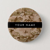 Wüste Camouflage Kieselsteine, Ihr Name, personali Button (Vorderseite)