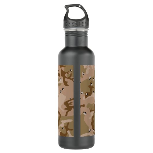 Wüste Camouflage Kieselsteine, Ihr Name, personali Edelstahlflasche (Rückseite)