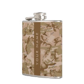 Wüste Camouflage Kieselsteine, Ihr Name, personali Flachmann (Links)