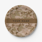 Wüste Camouflage Kieselsteine, Ihr Name, personali Pappteller (Vorderseite)