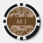 Wüste Camouflage Kieselsteine, Ihr Name, personali Pokerchips (Vorderseite)