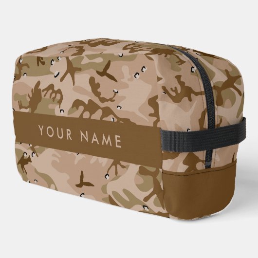 Wüste Camouflage Kieselsteine, Ihr Name, personali Waschbeutel (Linke Seite)