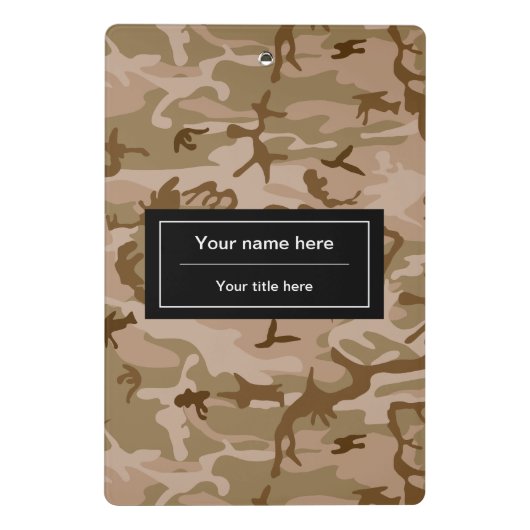 Wüste Camouflage, Militär, Armee Mini Klemmbrett (Rückseite)