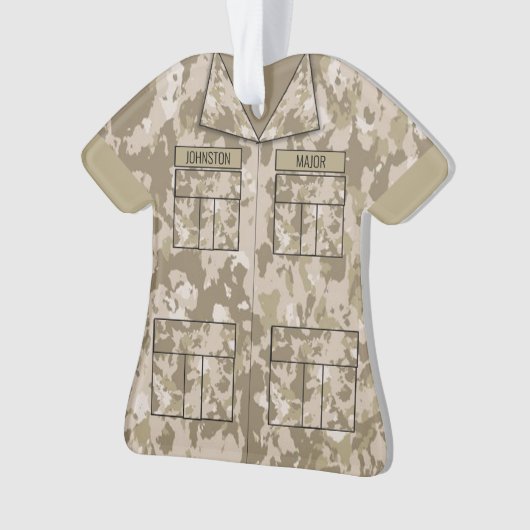 Wüste Camouflage Militärischer Personalisierter Be Ornament (Vorderseite)