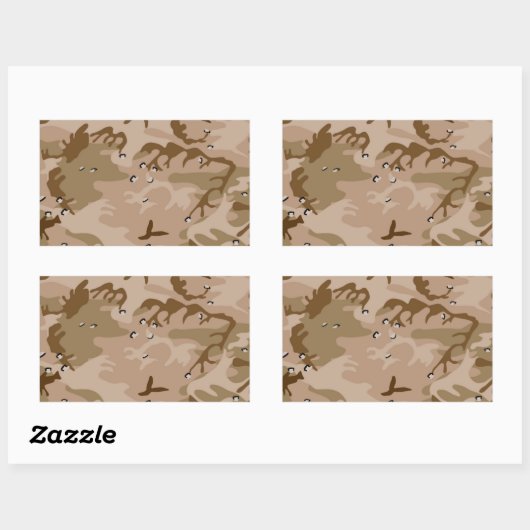 Wüste-Camouflage Rechteckiger Aufkleber (Blatt)